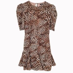 Sugar Lips Leopard Print Fit and Flare Dress Sz XS